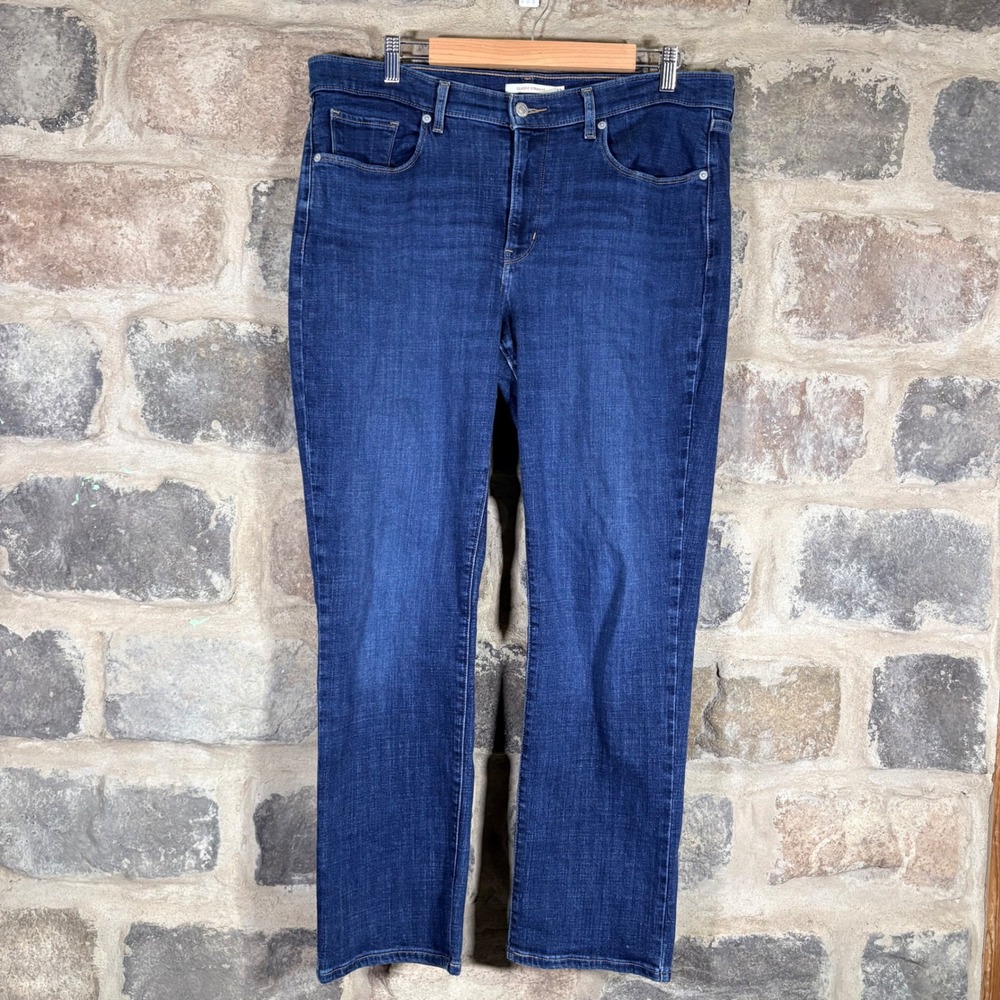 Levi's Classic Straight Leg Jeans Women's 14M W32 L30 Blue Denim Stretch Casual